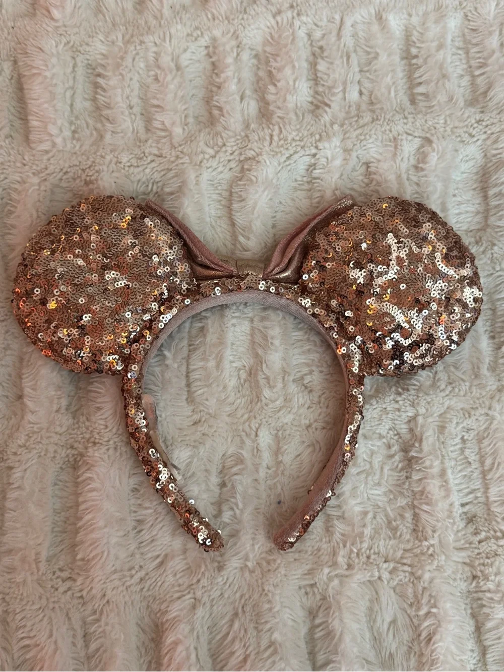 Champagne Rose Gold Sequin Disney Ears